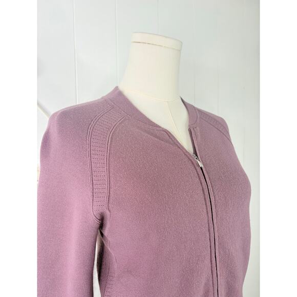 Athleta Advantage Knit Zip Sweater Size XS Damask Mauve Cardigan Athleisure - Picture 5 of 16